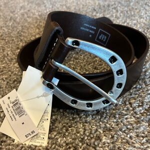 GAP Dark Brown Leather Belt with Silver Buckle